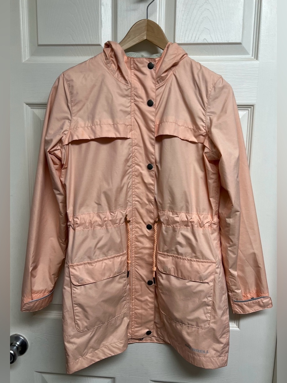 Merrell Women’s Sz XS Peach Select X Dry Waterproof Rain Wind Packable Jacket - Picture 2 of 9